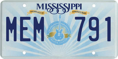 MS license plate MEM791