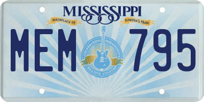 MS license plate MEM795