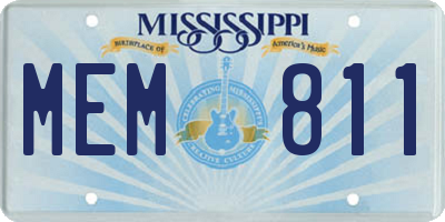 MS license plate MEM811