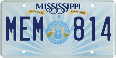 MS license plate MEM814