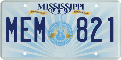 MS license plate MEM821