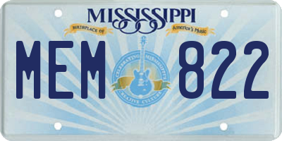 MS license plate MEM822