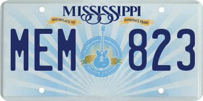 MS license plate MEM823