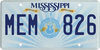 MS license plate MEM826