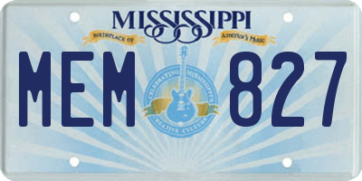 MS license plate MEM827