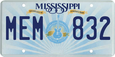 MS license plate MEM832