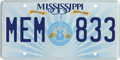MS license plate MEM833