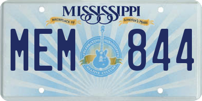 MS license plate MEM844