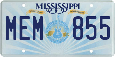 MS license plate MEM855