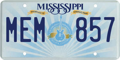MS license plate MEM857