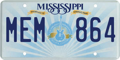 MS license plate MEM864