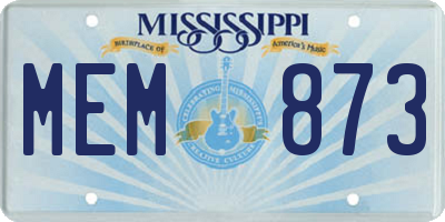 MS license plate MEM873