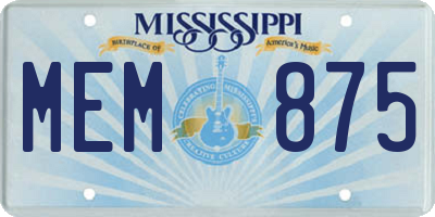 MS license plate MEM875