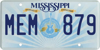 MS license plate MEM879
