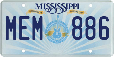 MS license plate MEM886
