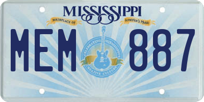 MS license plate MEM887
