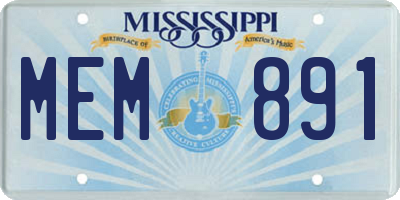 MS license plate MEM891