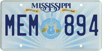 MS license plate MEM894