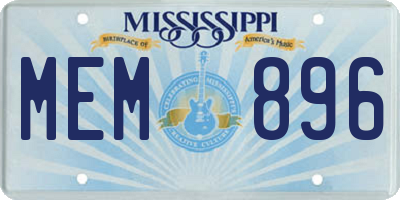 MS license plate MEM896