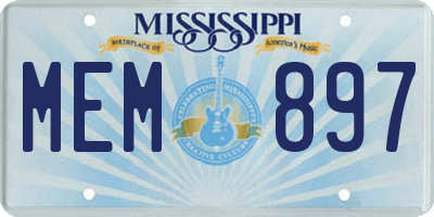 MS license plate MEM897