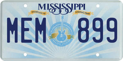MS license plate MEM899
