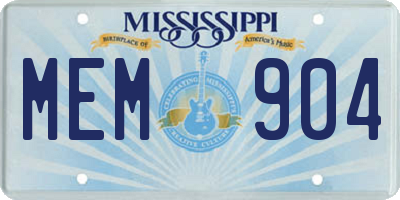 MS license plate MEM904