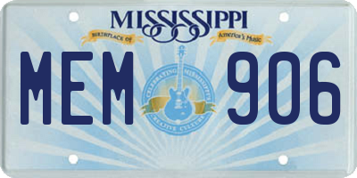 MS license plate MEM906