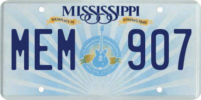 MS license plate MEM907