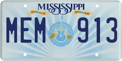 MS license plate MEM913
