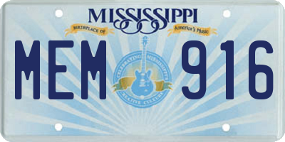 MS license plate MEM916