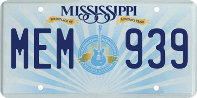 MS license plate MEM939