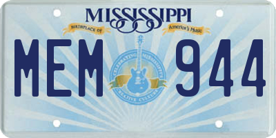 MS license plate MEM944