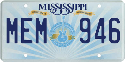 MS license plate MEM946
