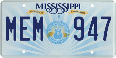 MS license plate MEM947