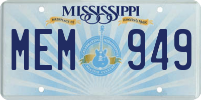 MS license plate MEM949