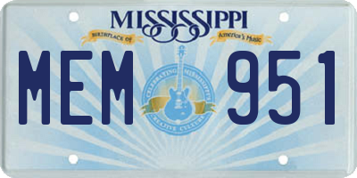 MS license plate MEM951