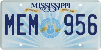 MS license plate MEM956