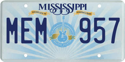 MS license plate MEM957