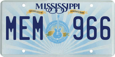 MS license plate MEM966
