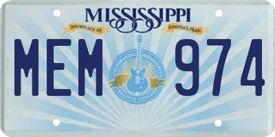 MS license plate MEM974