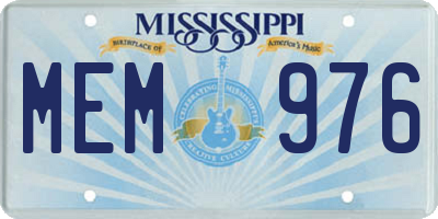 MS license plate MEM976