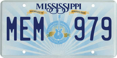 MS license plate MEM979
