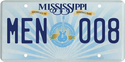 MS license plate MEN008