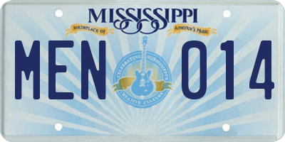 MS license plate MEN014