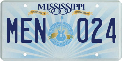 MS license plate MEN024