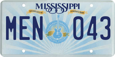 MS license plate MEN043