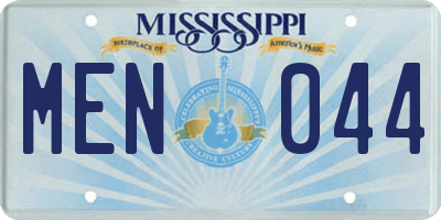 MS license plate MEN044