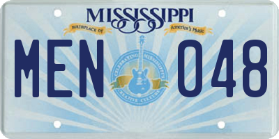 MS license plate MEN048