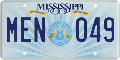 MS license plate MEN049