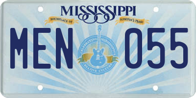 MS license plate MEN055